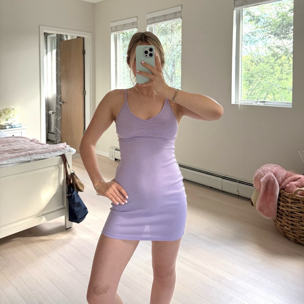 Princess Polly Lilac Ribbed Dress